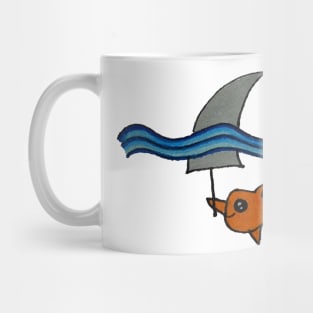 Goldfish swimming with a shark fin Mug